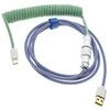 Ducky Premicord Iris Coiled Cable susuktas klaviatūros laidas, USB-C į USB-A – 1,8m
