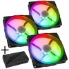 King Kits Noiseblocker NB-eLoop X B12-PS ARGB, PWM - 120mm, juodas + ARGB 8x Port Hub - 3er Set