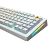 Klaviatūra Glorious GPBT su pašvietimu Keycaps, ANSI išdėstymas US, PBT, Dye-Sub – baltos spalvos
