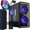 Lian Li LANCOOL 217 INF PC Case Bundle + HydroShift II LCD-S 360TL AIO + 3x UNI FAN SL-INF 120 Reverse Blade Fans - Juodas