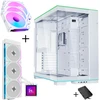 Lian Li O11 Dynamic EVO RGB PC Case Bundle HydroShift II LCD-S 360TL AiO + 3x UNI FAN SL-INF 120 Reverse Blade Fans - Baltas