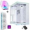 Lian Li O11 Dynamic EVO RGB PC-Gehäuse Bundle HydroShift II LCD-S 360TL AiO + 3x UNI FAN SL-INF 120 Reverse Blade Lüfter - baltas