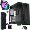 Lian Li O11 Dynamic EVO RGB PC-Gehäuse Bundle + HydroShift II LCD-S 360TL AiO + 3x UNI FAN SL-INF 120 Reverse Blade Lüfter - juodas