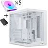Lian Li O11 Dynamic Mini V2 - baltas - 5x UNI FAN SL-INF 120 ARGB Reverse Blade PWM fans - 120mm