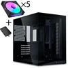 Lian Li O11 Dynamic Mini V2 "Flow" UNI FAN SL INF Edition - juodas - 5x UNI FAN SL-INF 120 ARGB Reverse Blade PWM fans - 120mm (Including controller)