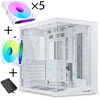 Lian Li O11 Dynamic Mini V2 - Baltas - 5x UNI FAN SL-INF 120 ARGB Reverse Blade PWM Fans - 120mm + 1x Standard PWM Fan - 120mm