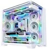 Lian Li O11 Vision Compact - baltas + 3x UNI FAN SL-INF 120 ARGB Reverse Blade Lüfter - 120mm + HydroShift II LCD-S 360TL AiO-Wasserkühlung, 360mm