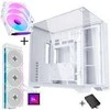 Lian Li O11 Vision Compact - baltas + 3x UNI FAN SL-INF 120 ARGB Reverse Blade Lüfter - 120mm + HydroShift II LCD-S 360TL AiO-Wasserkühlung, 360mm