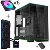Lian Li O11D EVO RGB PC-Gehäuse Bundle + HydroShift II LCD-S 360TL AiO + 6x UNI FAN SL-INF 120 Reverse Blade Lüfter + UNI HUB SL-INF - juodas