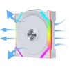 Lian Li UNI FAN SL Wireless ARGB PWM korpuso ventiliatorius – Reverse Blade, 120 mm, baltos spalvos