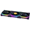 Lian Li UNI FAN SL Wireless LCD korpuso ventiliatorius, ARGB, PWM, 3er-Pack su valdikliu- Reverse Blade, 120 mm, juodos spalvos