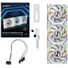 Lian Li UNI FAN SL Wireless LCD korpuso ventiliatorius, ARGB, PWM, 3er-Pack su valdikliu- 120 mm, baltos spalvos