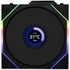 Lian Li UNI FAN TL Wireless LCD korpuso ventiliatorius, ARGB, PWM – Reverse Blade, 120mm, juodos spalvos