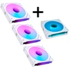 Lian Li "4-Pack" - 3x UNI FAN SL-INF 120 ARGB Reverse Blade PWM Fans & 1x Standard Blade, 120mm - Baltas (Without Controller)