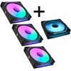 Lian Lian Li "4-Pack" - 3x UNI FAN SL-INF 120 ARGB Reverse Blade PWM Fans & 1x Standard Blade, 120mm - juodas (Without Controller)