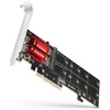 Axagon PCEM2-ND PCIE 2X NVME M.2 CONTROLLERPCI-Express x8 vidinis valdiklis, skirtas dviejų NVMe M.2 SSD diskų prijungimui prie kompiuterio. Palaiko pagrindines plokštes be PCIe Bifurcation.