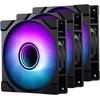 PHANTEKS "6-pack", 3-pack M25 Gen2 D-RGB Standard Fans + 3-pack M25 Gen2 D-RGB Reverse Blade Fans, 120mm - juodas