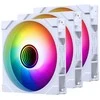 PHANTEKS M25 Gen2 PWM D-RGB korpuso ventiliatorius 3er-Pack – Reverse Blade, 140mm, baltos spalvos