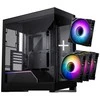 PHANTEKS NV-Serie NV5 MK2 ATX-Gehäuse, Tempered Glass, DRGB - Satin Juodas + 3er Pack M25 Gen2 PWM D-RGB Lüfter Reverse Blade + 1x Normal Fan - 120mm