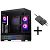 „Phanteks XT View Matrix“ korpusų rinkinys, „Midi-Tower“, E-ATX, grūdintas stiklas + „Nxlinq V2“ šakotuvas – juodas