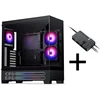 Phanteks XT View Matrix Case Bundle, Midi Tower, E-ATX, Tempered Glass + Nxlinq V2 HUB - Juodas