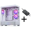 Phanteks XT View Matrix Case Bundle, Mid-Tower, E-ATX, Tempered Glass + Nxlinq V2 HUB - Baltas