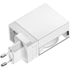 PowerNeed įkroviklis SHARGE Retractable 65 GaN Charger, 65W, 2x USB-C, integruotas USB-C kabelis – baltas (CDT-SG-65-EUR-CP-BAI)