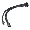 SilverStone 8-pin PCIe to 6+2-pin PCIe extension, 250mm - Juodas