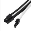 SilverStone PP07E-PCIBW 8-Pin-PCIe to 6+2-Pin-PCIe Extension, 250mm - juodos spalvos/baltos spalvos