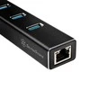 „SilverStone“ USB HUB 1x RJ-45 + 3x USB-A 3.0 (SST-EP04)
