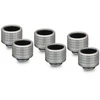 Thermal Grizzly DeltaMate Fitting, Messing, G1/4”-Gewinde - nickel, HT16, 6er-Pack