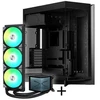 TRYX LUCA L70 Midi-Tower - juodas + PANORAMA 360 ARGB AiO Wasserkühlung, 3D-AMOLED-Ekranas, 360mm - juodas
