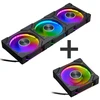 Ventiliatorius PHANTEKS D30 PWM Regular Airflow D-RGB Fan - 120mm, juodas + 3-pack