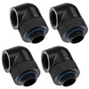 XSPC Adapteris 90 Degree G1/4 inch Male to G1/4 inch Female – Rotatable, Juodas, 4-Pack