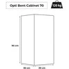 Aquael Optibent 70 balta spintelė 39x39x90cm