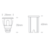 0,3W LED baseino šviestuvas, nerūdijančio plieno sp., 3000K, IP68, 69066M/W