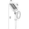 0,5W LED įsmeigiamas šviestuvas su saulės baterija LANCE, juodas, 6000K, IP44