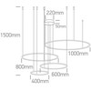 100W LED pakabinamas šviestuvas, juodas, 3000K, 40cm/60cm/80cm/100cm, dimeriuojamas, 63150C/B/W