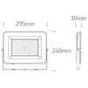 100W LED prožektorius, juodas, 3000/4000/6500K, IP65, 7028CD/B/V