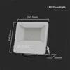 V-tac 100W LED prožektorius, juodu korpusu, 6500K