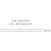 10,5W/m lanksti COB LED juosta, 24V, IP20, 480LEDs/m, 4000K, 7844E/C