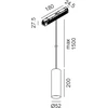10,8W LED pakabinamas šviestuvas TUB M P į magnetinę sistemą IN_LINE, bronzos sp., 3000K, 48V, 50°, 2G