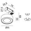 10,8W LED šviestuvas SOL į magnetinę sistemą IN_LINE, juodas, 3000K, 48V, 38°