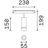 Pakabinamas šviestuvas Ideal Lux 10W LED akcentinis šviestuvas į magnetinę sistemą EGO, juodas, 3000K, 48V, 330730