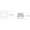 10W LED įleidžiamas šviestuvas, baltas, 4000K, 10110G/W/C