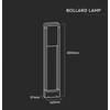 10W LED pastatomas šviestuvas V-TAC, 6400K, IP65, baltas, aukštis 80cm
