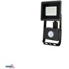 Kafler 10W LED prožektorius su judesio davikliu KASTEL, juodas, 6500K, IP65