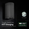 Sieninis šviestuvas 10W LED sieninis fasado šviestuvas, juodas, 2700/3200/4000K, IP65, šviečia į viršų ir į apačią