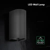 Sieninis šviestuvas 10W LED sieninis fasado šviestuvas, juodas, 2700/3200/4000K, IP65, šviečia į viršų ir į apačią