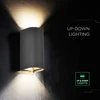 Sieninis šviestuvas 10W LED sieninis fasado šviestuvas, juodas, 2700/3200/4000K, IP65, šviečia į viršų ir į apačią